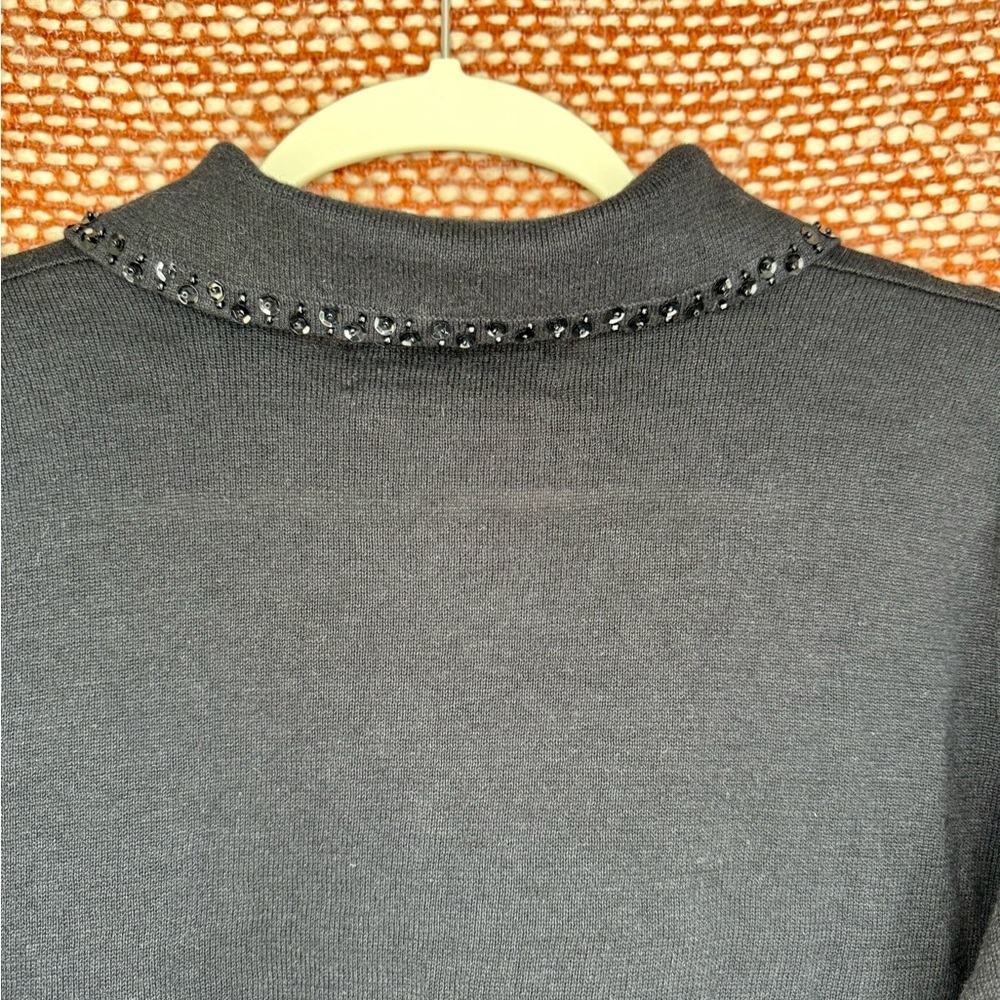 Vintage Black Christmas Sequin and beaded Cardigan. - Picture 6 of 10